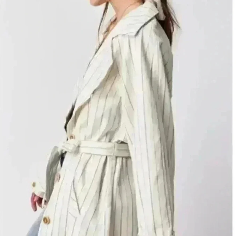 We The Free / Free People Melia Mac Linen Blend Contemporary & cool Trench Coat - Picture 2 of 9